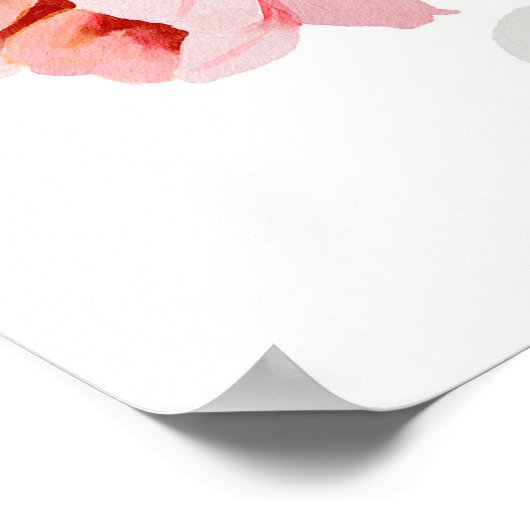  Wildflower Pink Bow Baby shower Welkom Poster (Hoek)