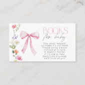 Wildflower Pink Bow Boeken voor baby ticket Informatiekaartje (Voorkant)