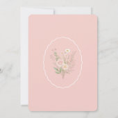 Wildflower Pink Bow Communie Uitnodiging (Achterkant)