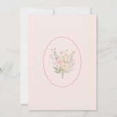 Wildflower Pink Bow doop uitnodiging (Achterkant)