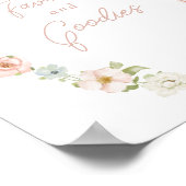 Wildflower Pink Bow Girls Favors & Goodies Sign Poster (Hoek)