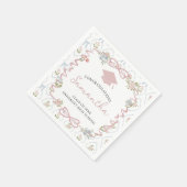 Wildflower Pink Bow Graduation Servet (Hoek)