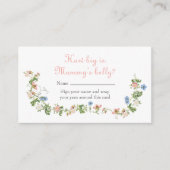 Wildflower Pink Bow Hoe groot is de buik van mama Informatiekaartje (Voorkant)