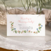 Wildflower Pink Bow Hoe groot is de buik van mama Informatiekaartje