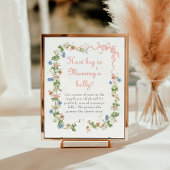 Wildflower Pink Bow Hoe groot is de buik van mama Poster