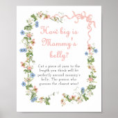 Wildflower Pink Bow Hoe groot is de buik van mama Poster (Voorkant)