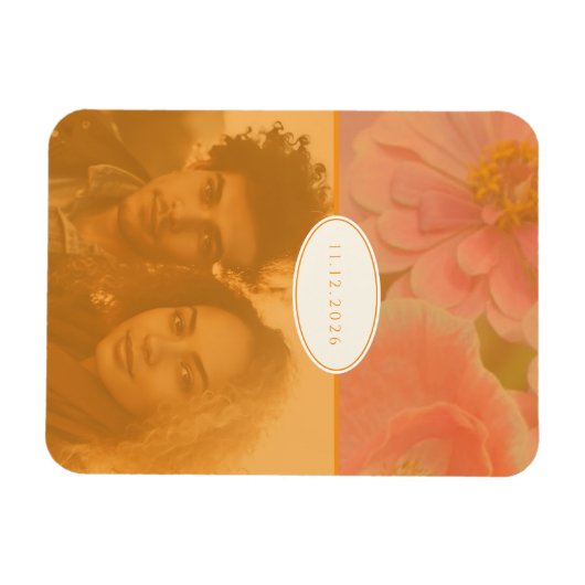  Wildflower Pink Poppy Bewaar de datum Magneet (Horizontaal)