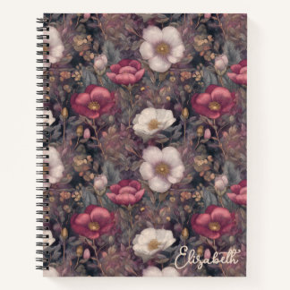 Wildflower Pink Rose Garden Personalized  Notitieboek