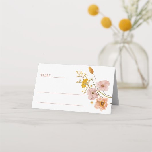 Wildflower Plaatshouders, Bloem Plaatshouders Plaatskaartje (Voorkant)