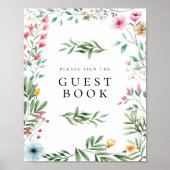Wildflower Please Sign the Guest Book Sign Poster (Voorkant)