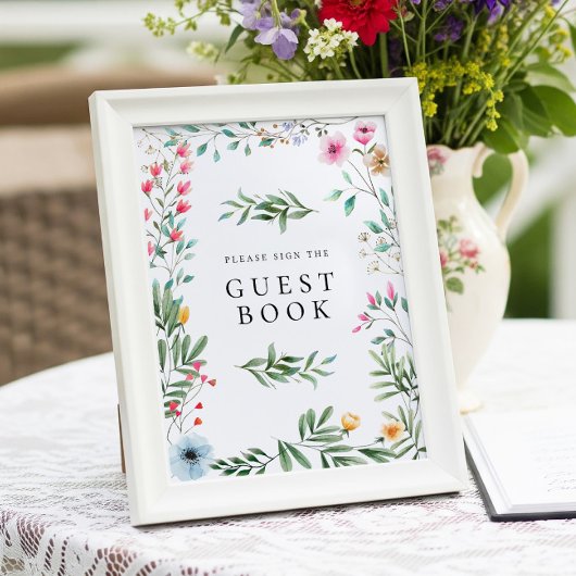 Wildflower Please Sign the Guest Book Sign Poster