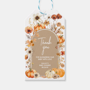 Wildflower Pompoen Baby Douche Favor Tags Cadeaulabel