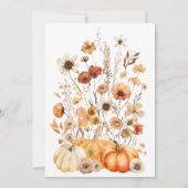 Wildflower pompoen baby douche kaart (Achterkant)