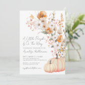 Wildflower pompoen baby douche kaart (Staand voorkant)