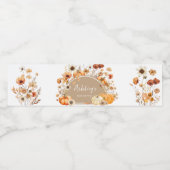 Wildflower pompoen baby douche waterfles etiket (Enkel label)