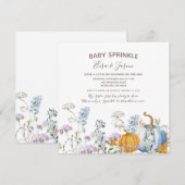 Wildflower Pompoen Baby Girl Sprinkle Shower Kaart (Voorkant / Achterkant)