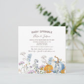 Wildflower Pompoen Baby Girl Sprinkle Shower Kaart (Staand voorkant)