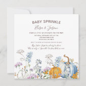 Wildflower Pompoen Baby Girl Sprinkle Shower Kaart (Voorkant)