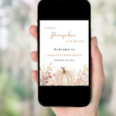 Wildflower pompoen baby shower welkom poster