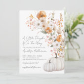 Wildflower Pompoen Herfst Baby shower Kaart (Staand voorkant)