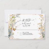 Wildflower pompoen Herfst herfst bladeren bruiloft RSVP Kaartje (Voorkant)