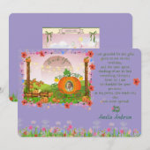 Wildflower Pompoen Patch Princess Sprookje Bedankkaart (Voorkant / Achterkant)