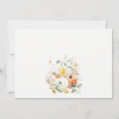 Wildflower Pompoen Waterverf Baby shower Kaart (Achterkant)