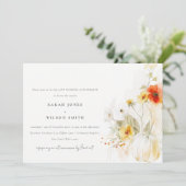 Wildflower Pompoen Waterverf bruiloft Jubileum Kaart (Staand voorkant)