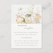 Wildflower Pompoen Waterverf bruiloft receptie Informatiekaartje (Voorkant)