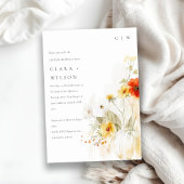 Wildflower Pompoen Waterverf Koppels Douche Kaart