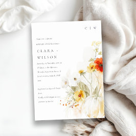 Wildflower Pompoen Waterverf Koppels Douche Kaart