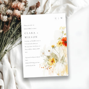 Wildflower Pompoen Waterverf Verloving Kaart