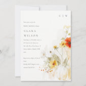 Wildflower Pompoen Waterverf Vrijgezellenfeest Kaart (Voorkant)