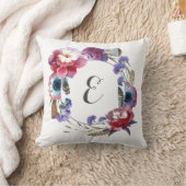 Wildflower Pony Floral met veren | Monogram Kussen (Deken)