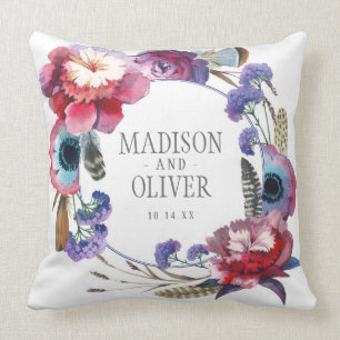 Wildflower Pony Floral met veren Weddenschap Kussen