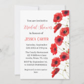 Wildflower Poppy Rood Bloemen Vrijgezellenfeest Kaart (Voorkant)