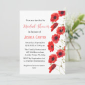 Wildflower Poppy Rood Bloemen Vrijgezellenfeest Kaart (Staand voorkant)