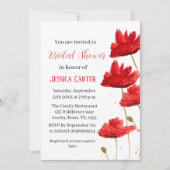 Wildflower Poppy Rood Bloemen Vrijgezellenfeest Kaart (Voorkant)