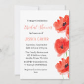 Wildflower Poppy Rood Bloemen Vrijgezellenfeest Kaart (Voorkant)