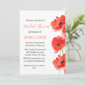 Wildflower Poppy Rood Bloemen Vrijgezellenfeest Kaart (Staand voorkant)