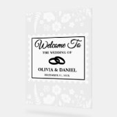 Wildflower postzegel bruiloft welkom acryl bord (Hoek)