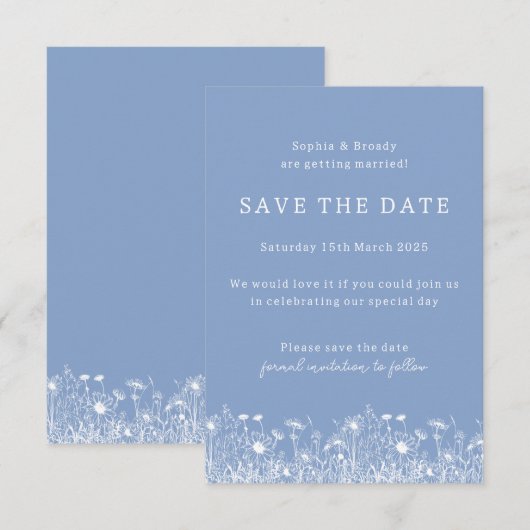 Wildflower Powder Blue Sla de datum op (Voorkant / Achterkant)