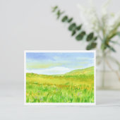 Wildflower Prairie Waterverf Schilderij Briefkaart (Staand voorkant)