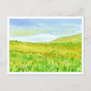 Wildflower Prairie Waterverf Schilderij Briefkaart