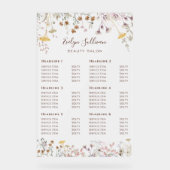 Wildflower prijslijst acryl bord (Voorkant)