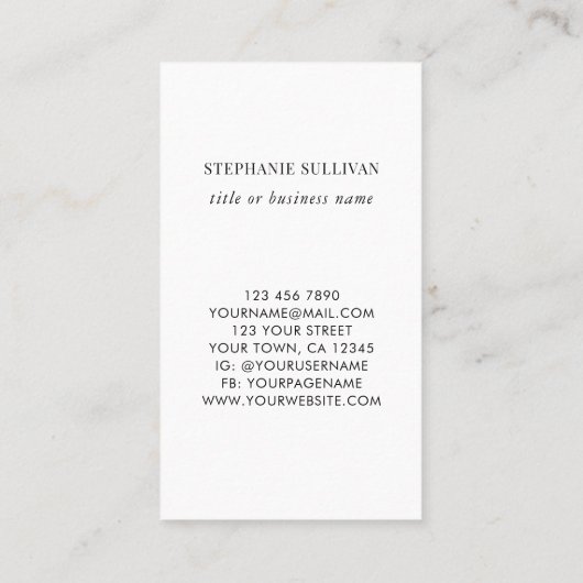 Wildflower Professioneel Visitekaartje (Achterkant)