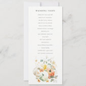 Wildflower Pumpkin Waterverf Wedding Programma (Achterkant)