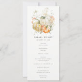 Wildflower Pumpkin Waterverf Wedding Programma (Voorkant)