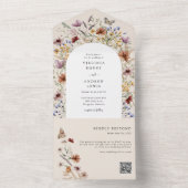 Wildflower QR-code All In One Uitnodiging (Binnen)