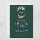 Wildflower QR Code Emerald Green Vrijgezellenfeest Kaart (Voorkant)